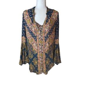 Free People Bell Sleeve Magic Mystery Tunic Size M